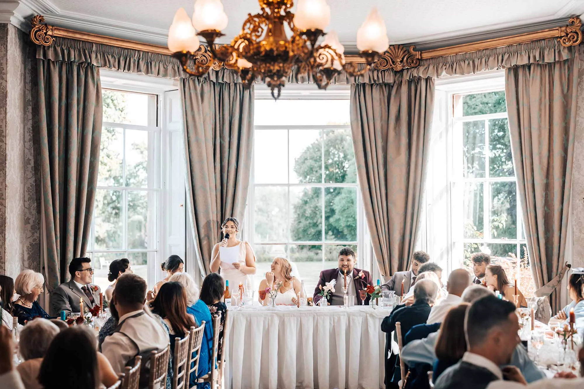 A-bridesmaid-wedding-speech-in-the-Dining-Room-at-Homme-House