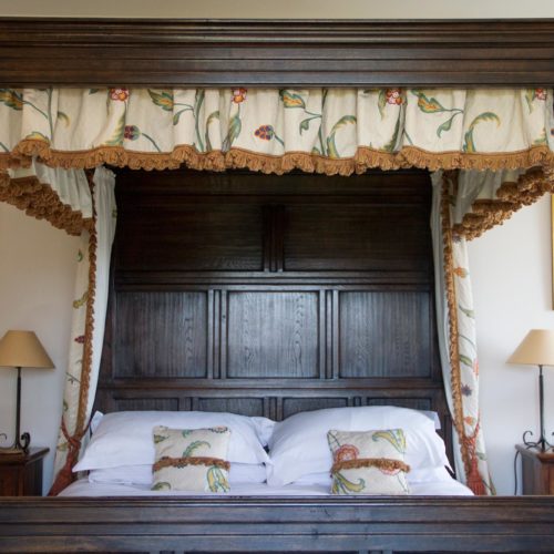 Four poster bed in the Lime bedroom at Homme House