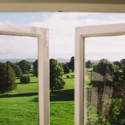 Parkland view from window at Homme House