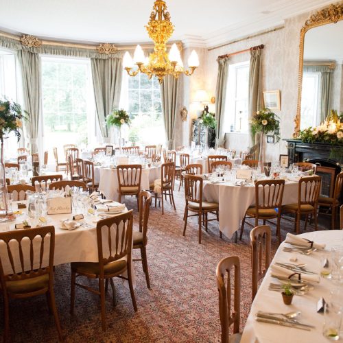 Wedding breakfast tables in the Dining Room at Homme House
