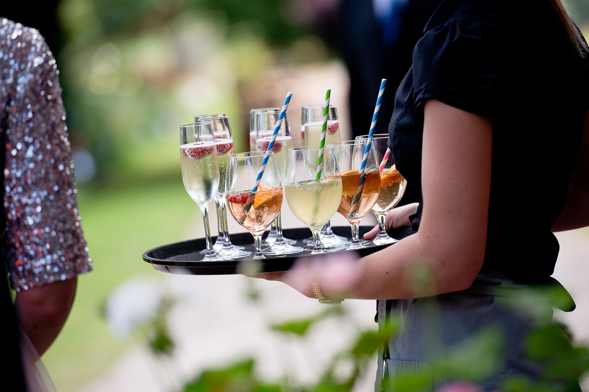 Wedding reception drinks tray