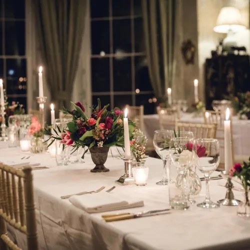 A dinner party in the Dining Room at Homme House