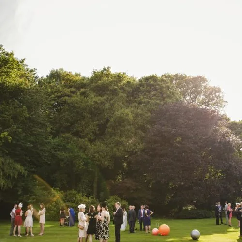Homme House wedding reception on lawn