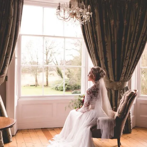 A Bridal portrait in the Bridal Suite at Homme House