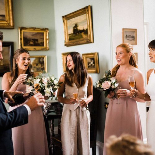 Bride-and-bridesmaids-in-Hall-at-Homme-House