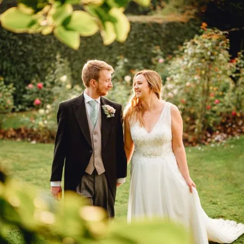 Wedding-couple-in-rose-garden