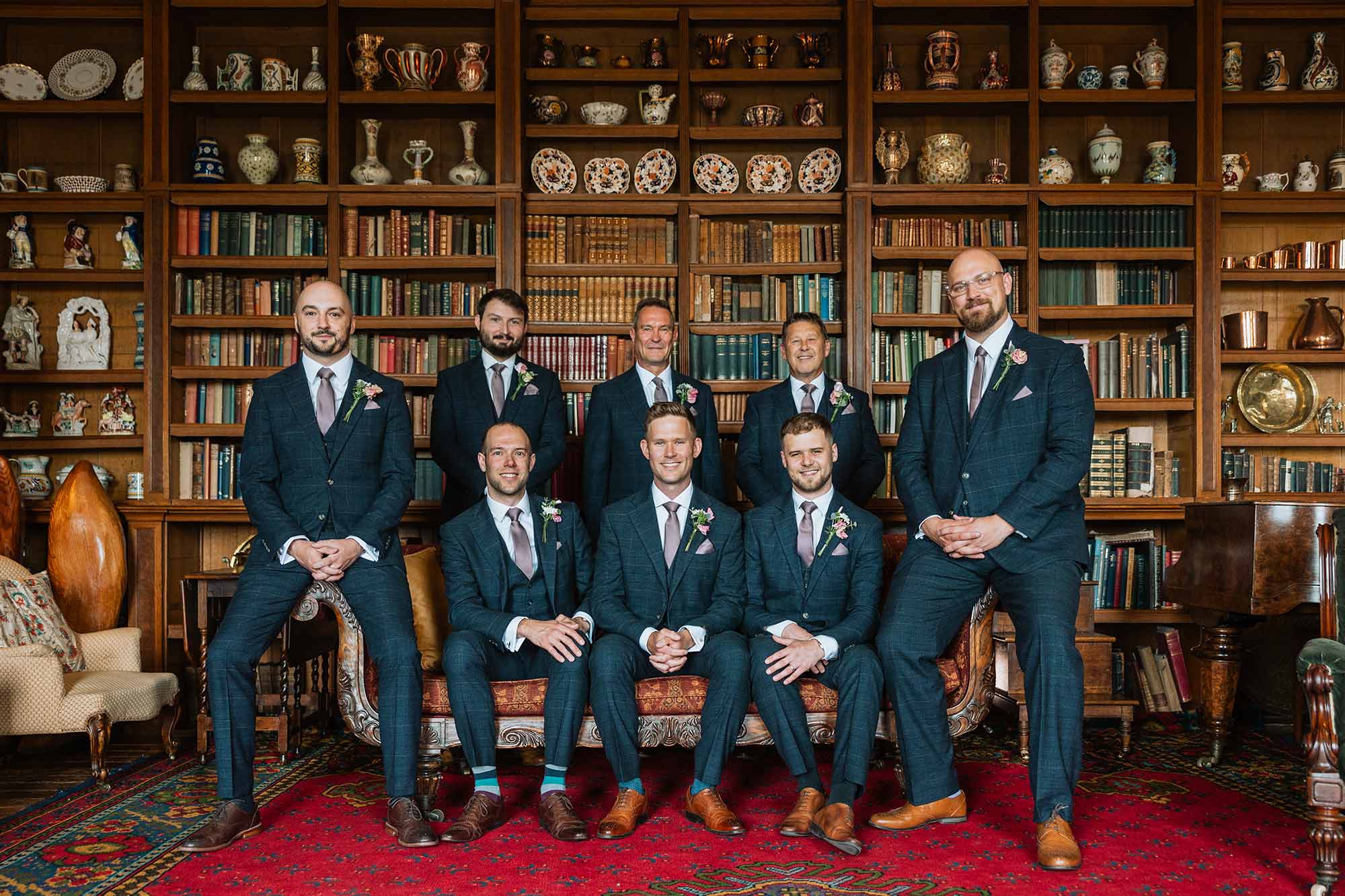 Groomsmen-in-Homme-House-Library